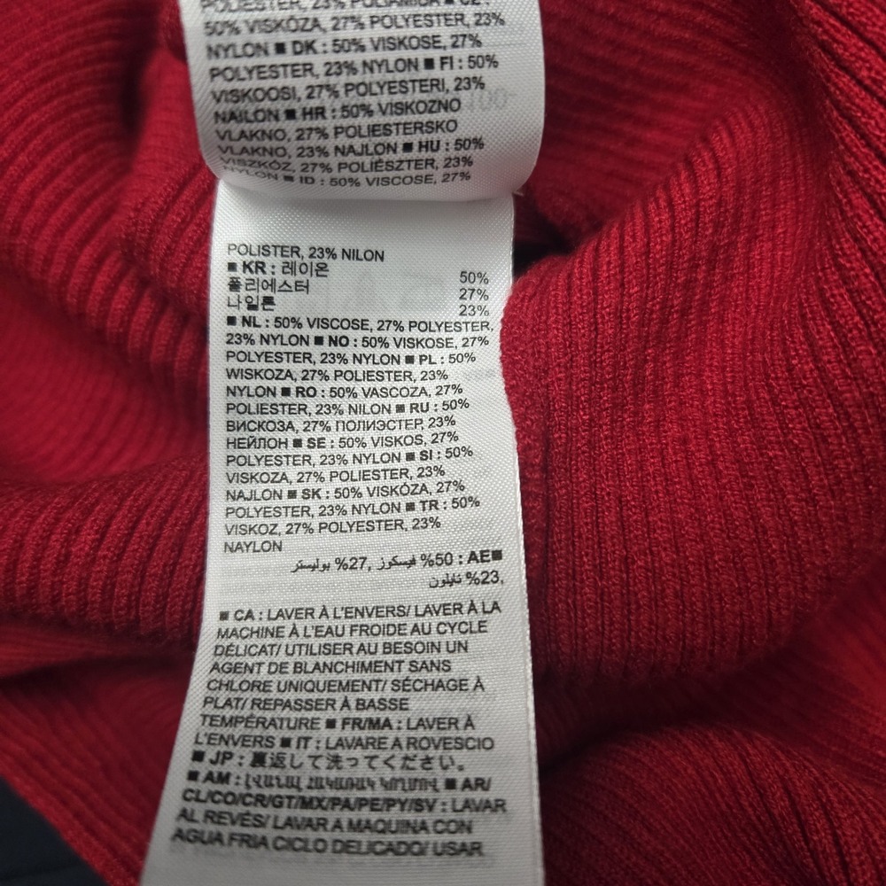 Banana Republic Lenzing Ecovero Serene Sweater Dress Large Red Ribbed Date Night - Picture 13 of 16